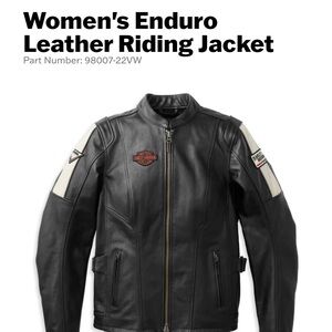 Harley-Davidson Black Leather Motorcycle Jacket with Protective Padding